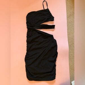 SHEIN Elegant Black Asymmetrical Dress